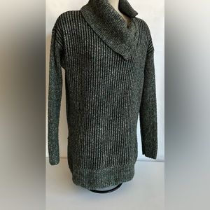 Leo & Nicole Tamara Cowl Neck Zipper Detail Cotton Blend Pullover Size Medium